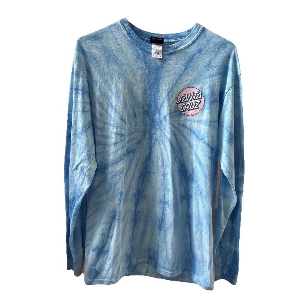 Santa Cruz Skateboards Medium Blue Tie-Dye Long Sleeve Shirt - Picture 3 of 9